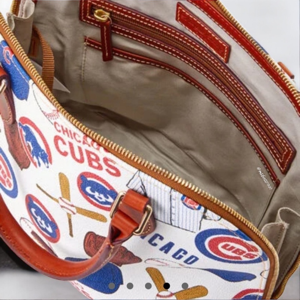 Dooney and Bourke Chicago Cubs Zip Zip Satchel in White NWT - Picture 7 of 9
